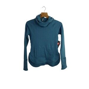 Free People Women's Pullover Hoodie Keepin' Cozy Long-Sleeve Stormy Sky Sz S NWT